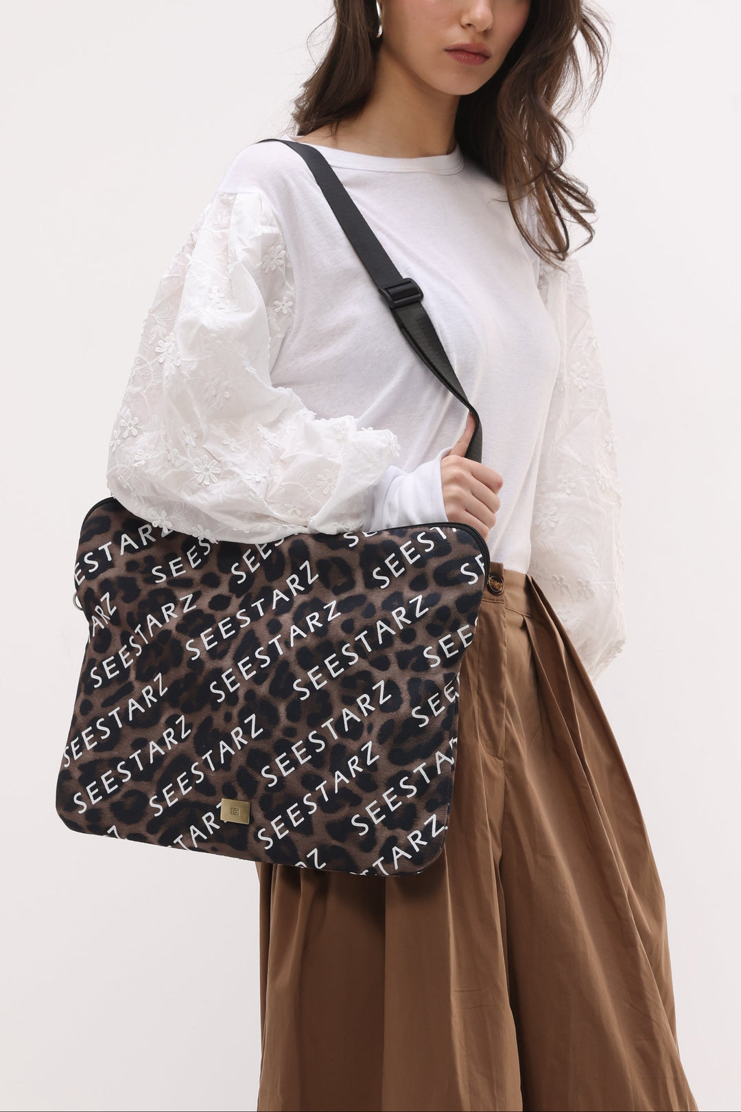 Leopard Logo Laptop Bag