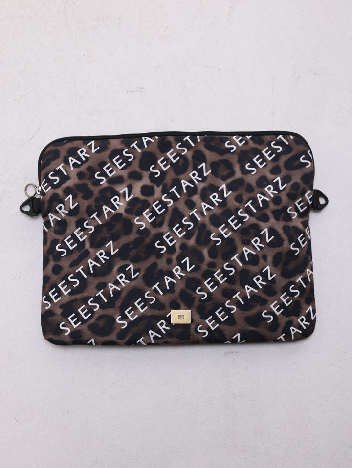 Leopard Logo Laptop Bag