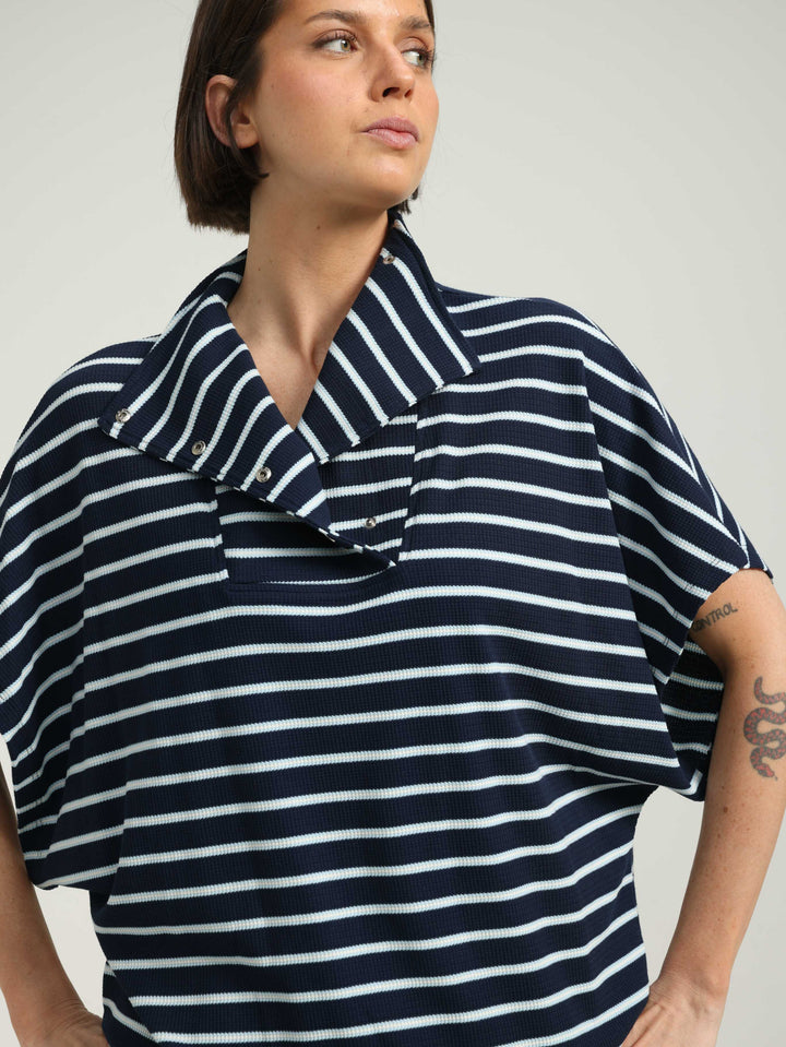 Must Blue Striped Polo