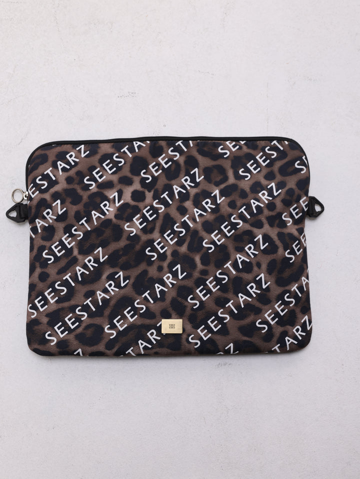 Leopard Logo Laptop Bag