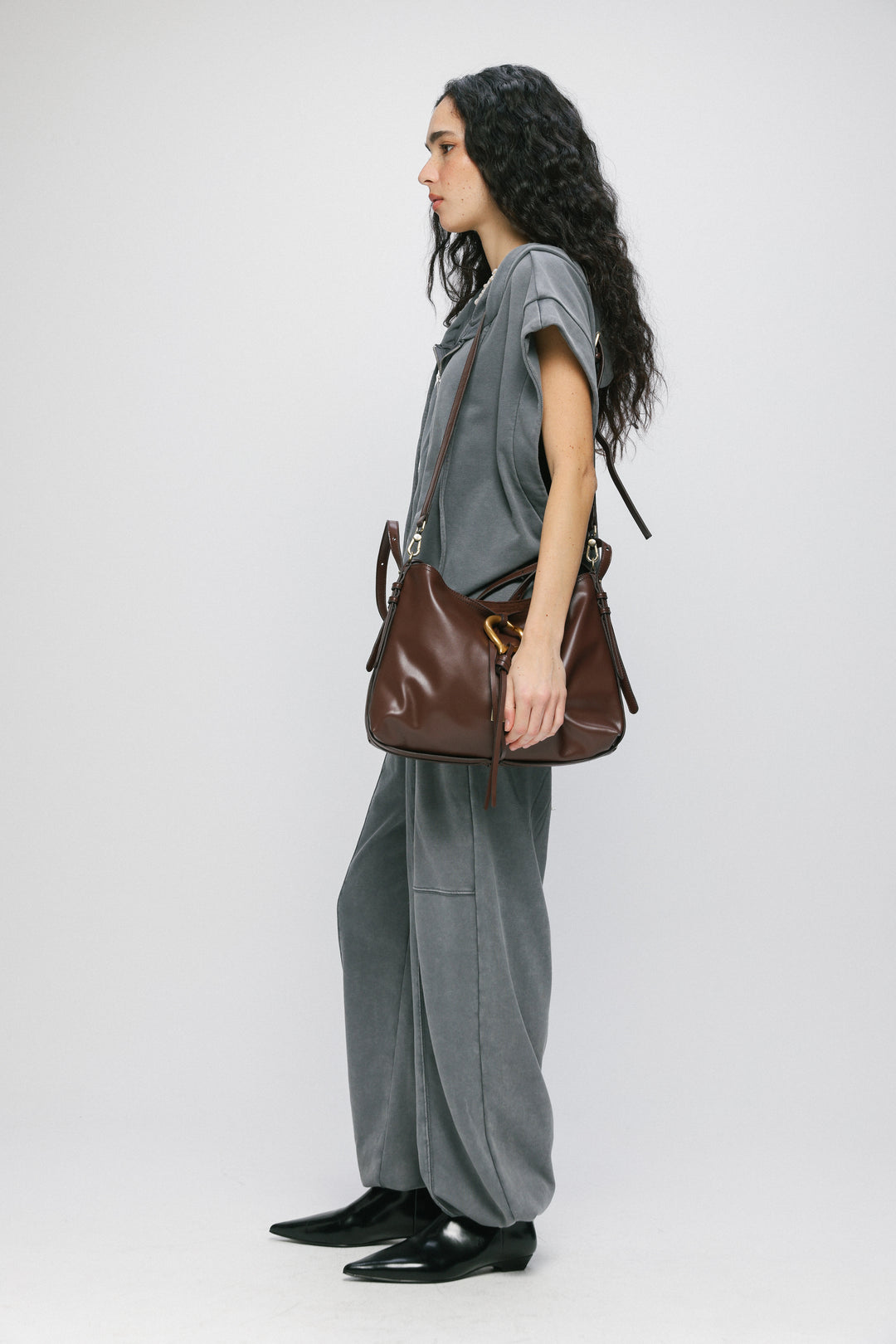 Heart Brown Side Bag