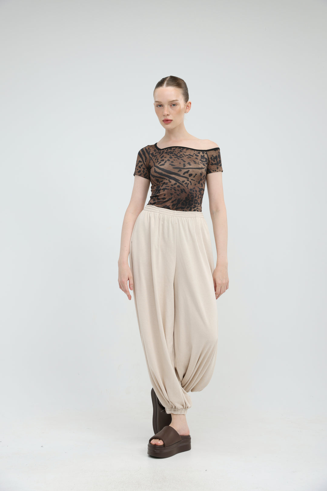 Temptation Leopard One Shoulder T-Shirt