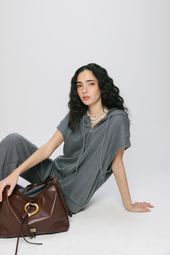 Heart Brown Side Bag