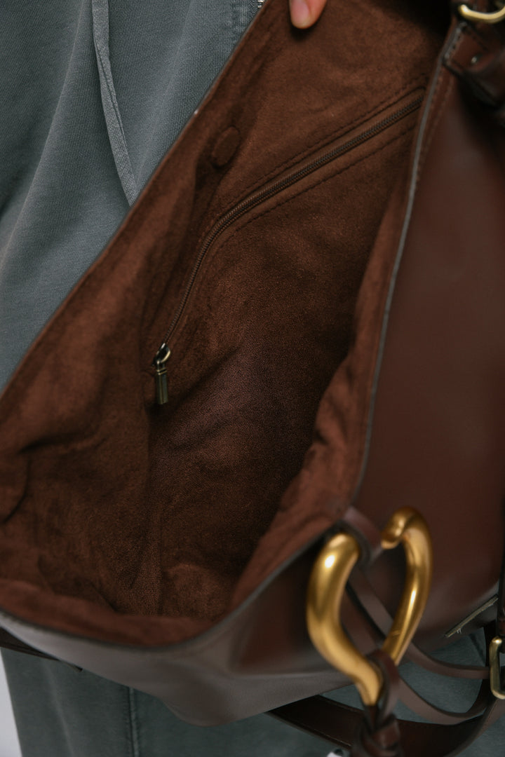 Heart Brown Side Bag