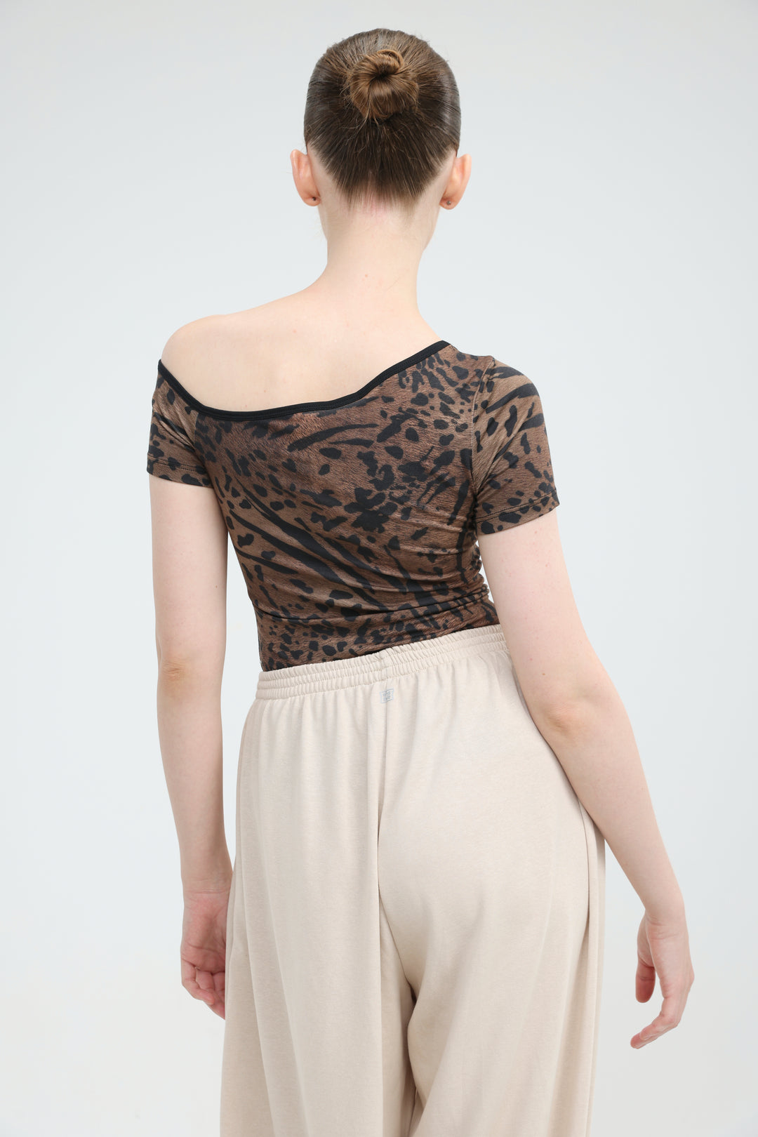 Temptation Leopard One Shoulder T-Shirt