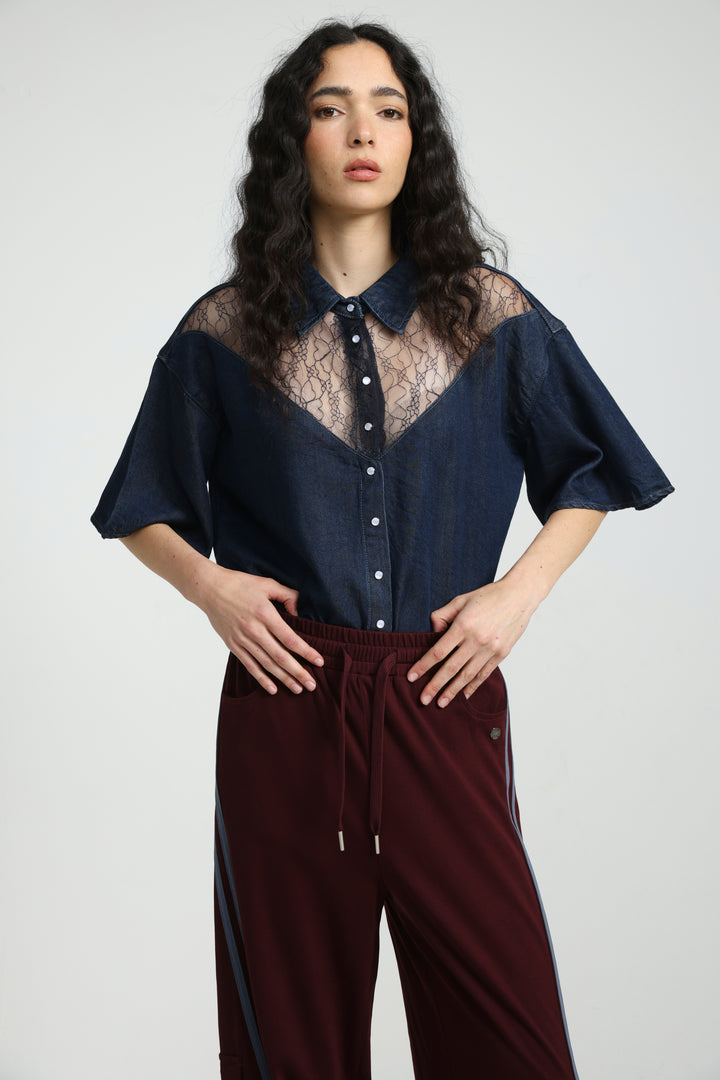 Reorganized Dark Blue Soft Denim T-Shirt