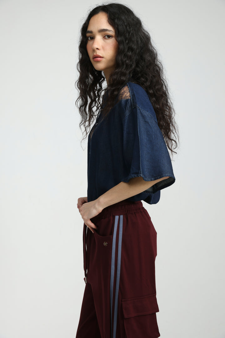 Reorganized Dark Blue Soft Denim T-Shirt