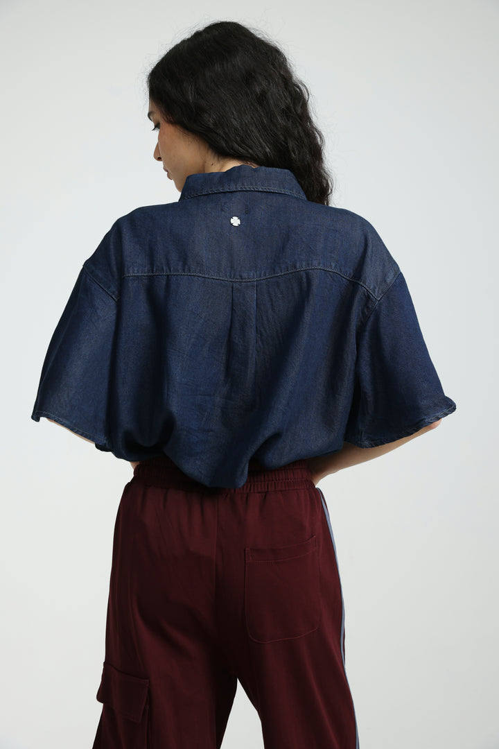 Reorganized Dark Blue Soft Denim T-Shirt