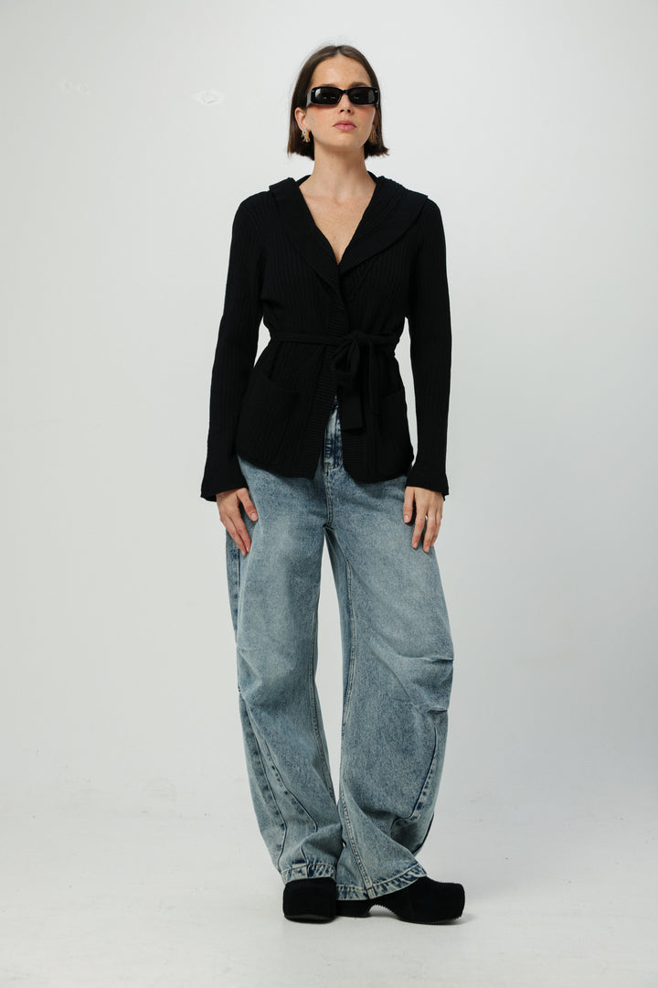 Knitted Black Kimono