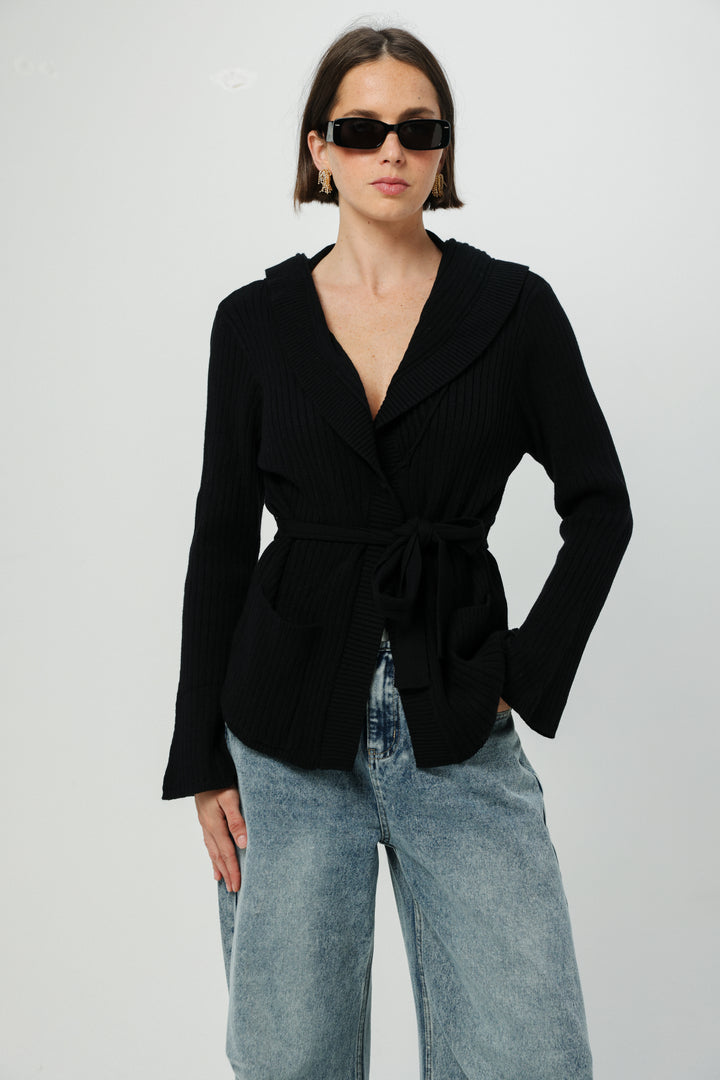 Knitted Black Kimono