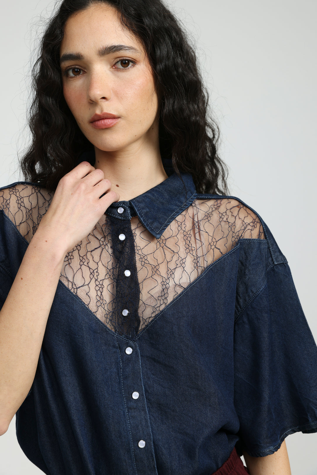 Reorganized Dark Blue Soft Denim T-Shirt