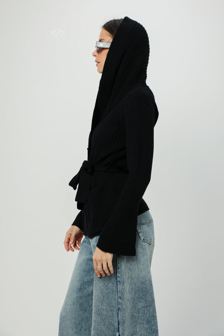 Knitted Black Kimono