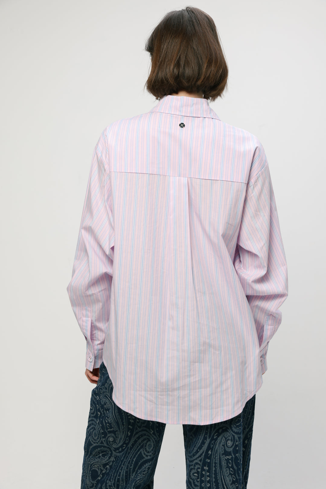 Pockets Pink Striped Buttoned Shirt