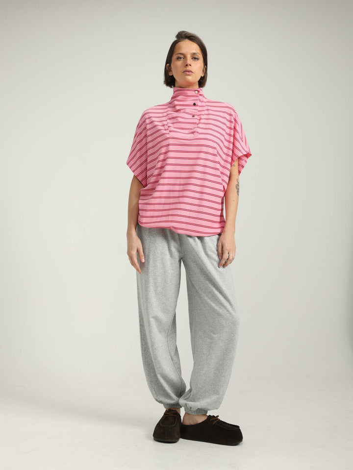 Must Pink Striped Polo