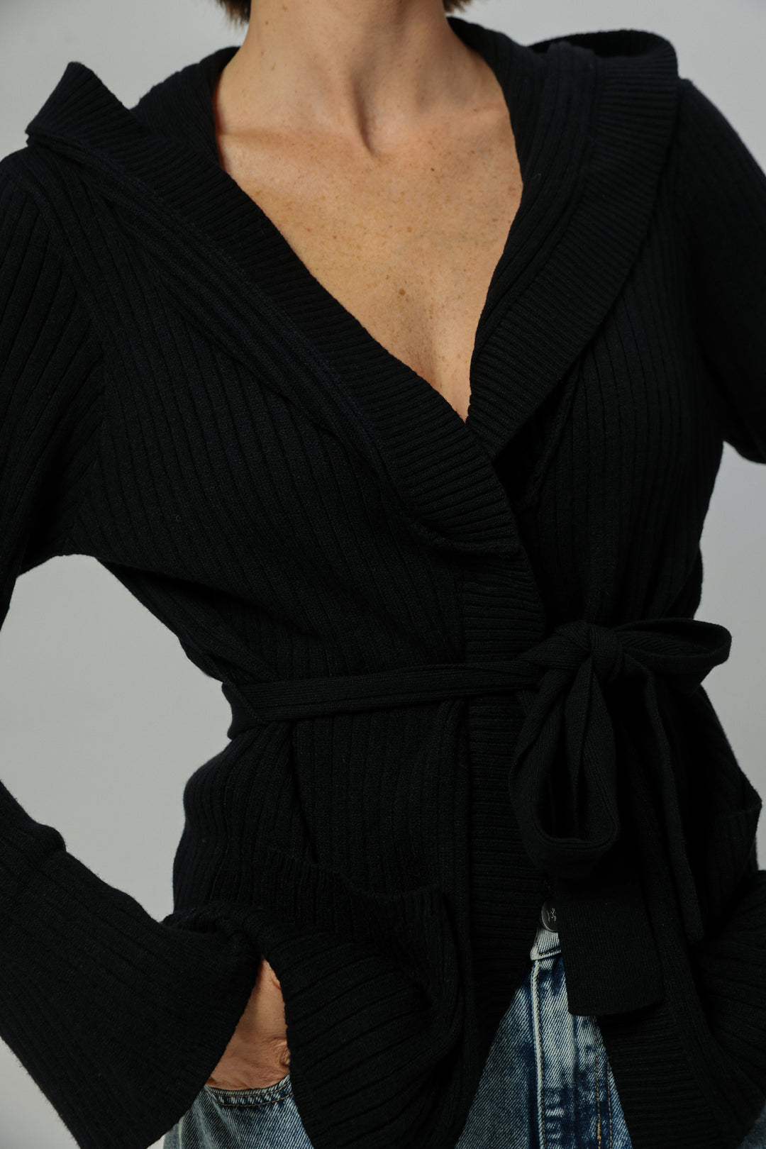 Knitted Black Kimono