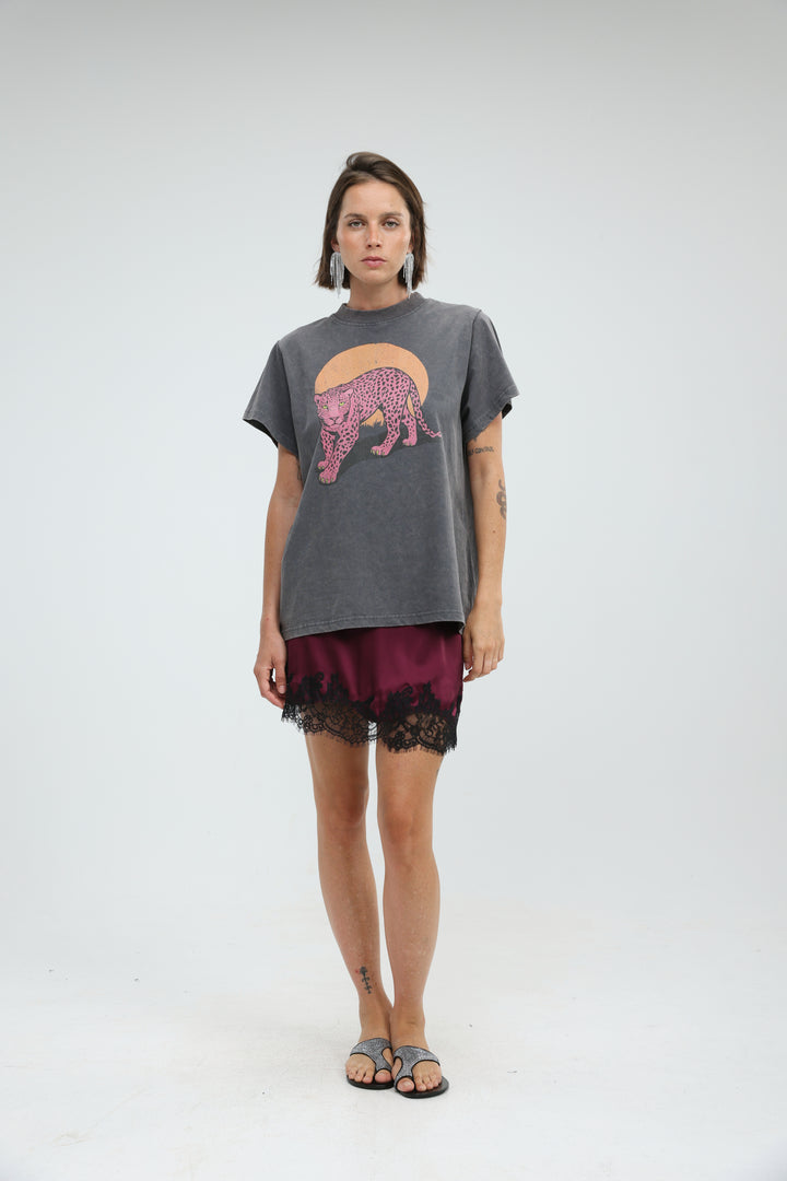 Peacock Wine Mini Skirt