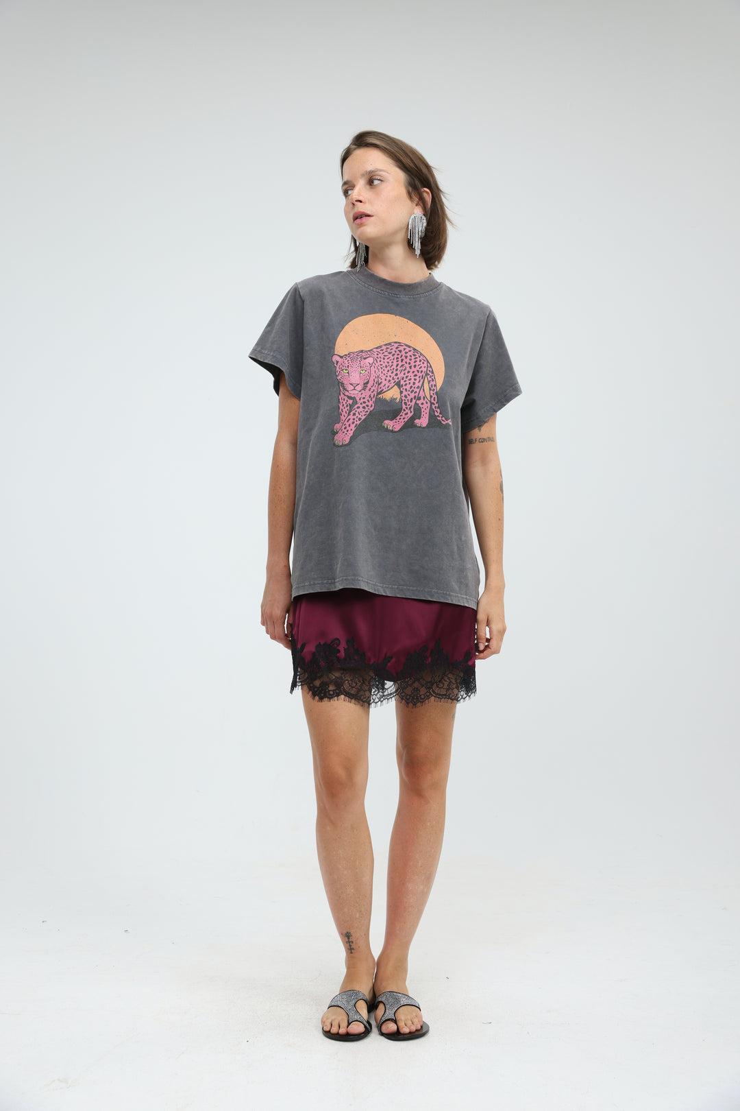 Peacock Wine Mini Skirt