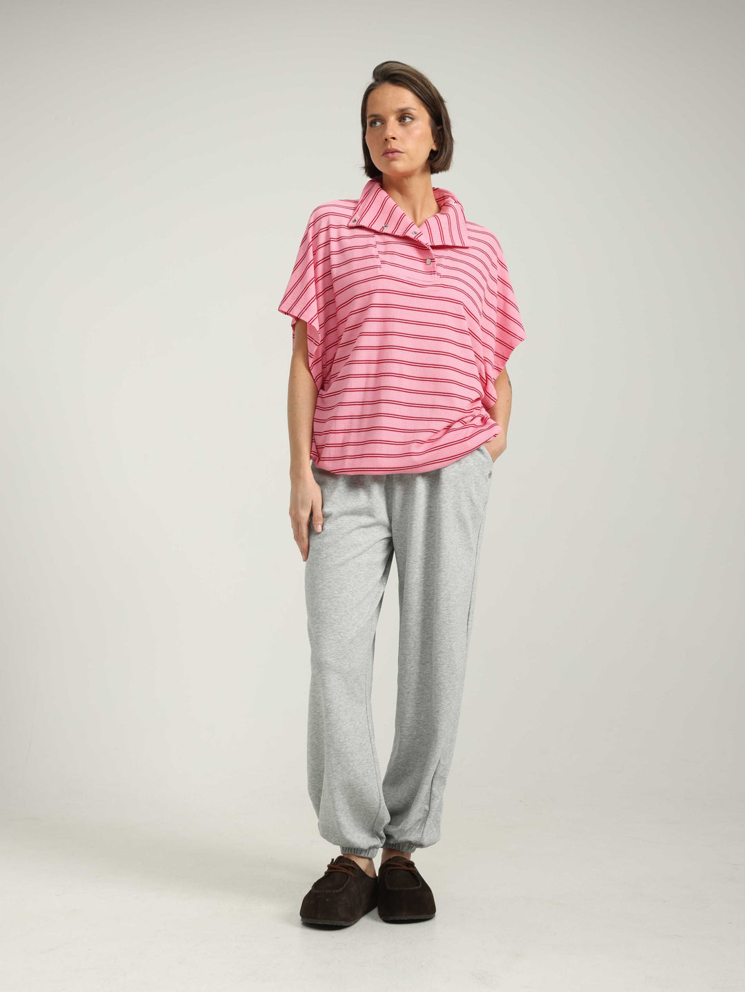 Must Pink Striped Polo