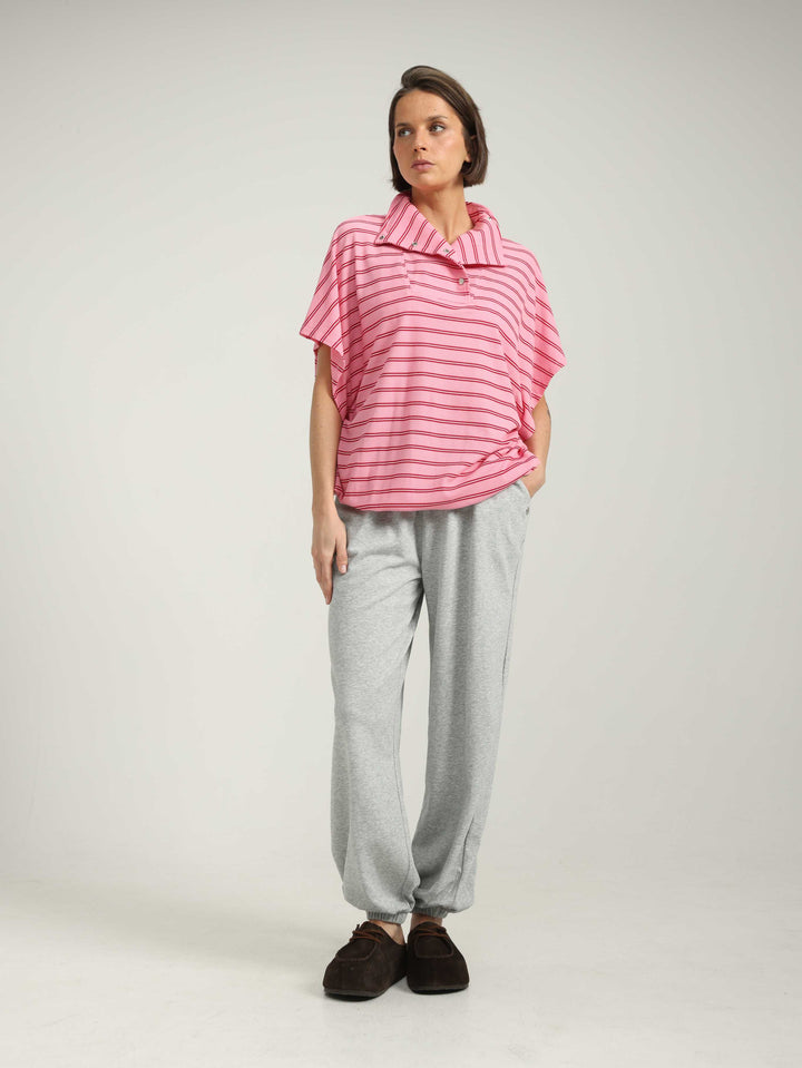 Must Pink Striped Polo