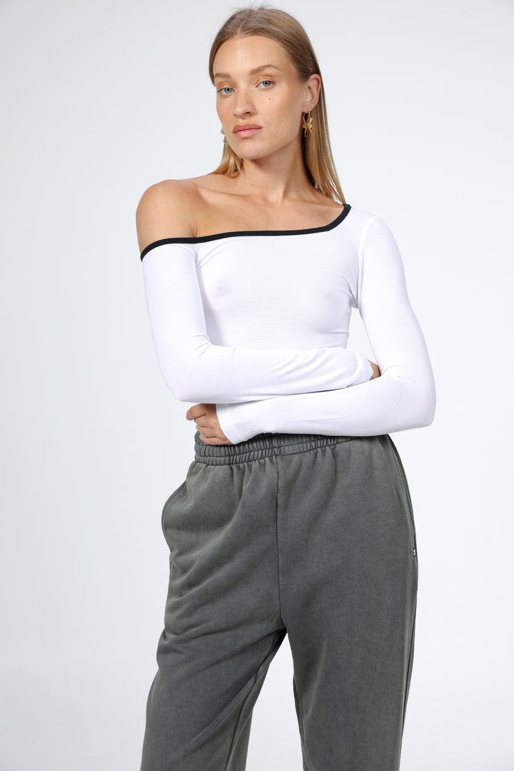 Temptation White Drop Shoulder Top