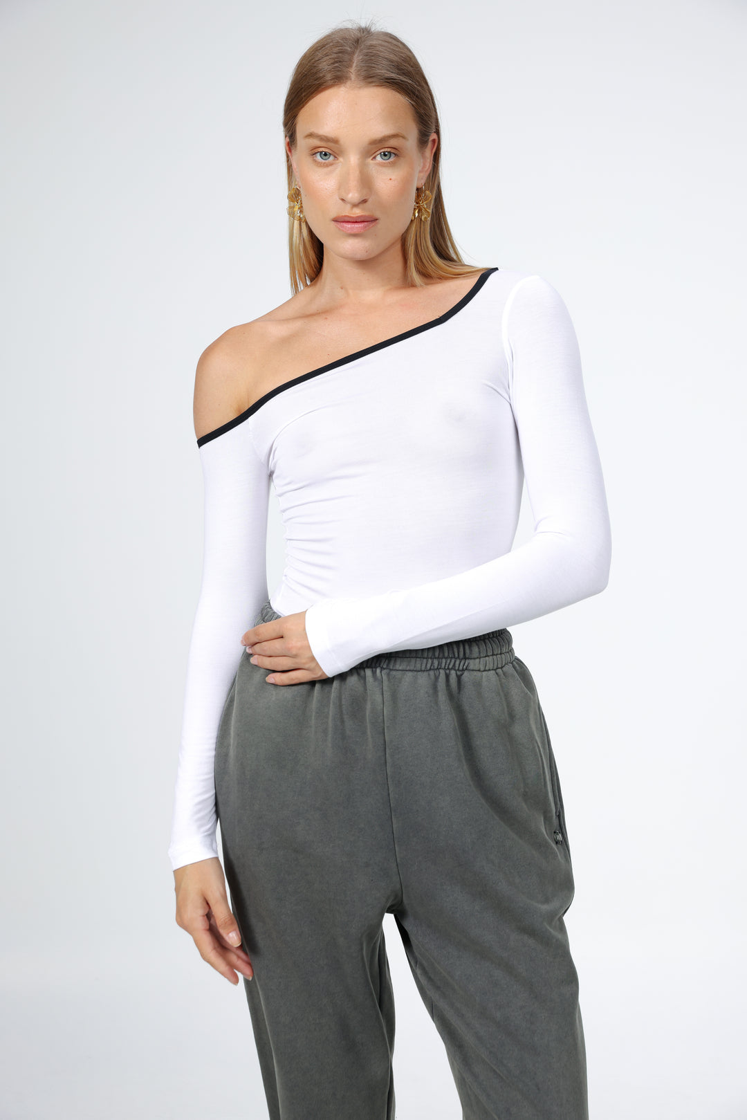 Temptation White Drop Shoulder Top