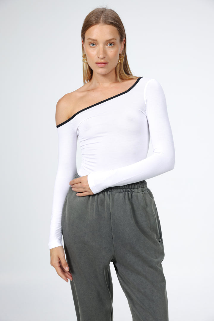 Temptation White Drop Shoulder Top