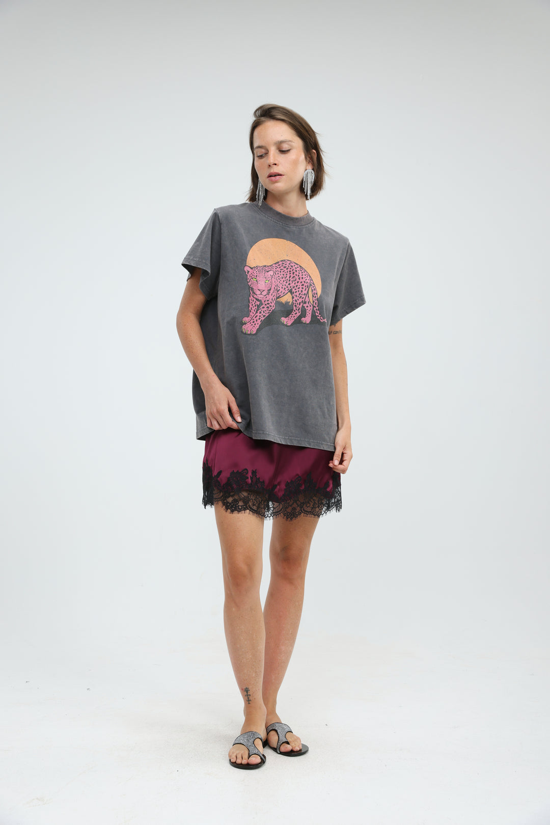Peacock Wine Mini Skirt