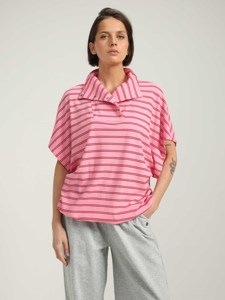 Must Pink Striped Polo
