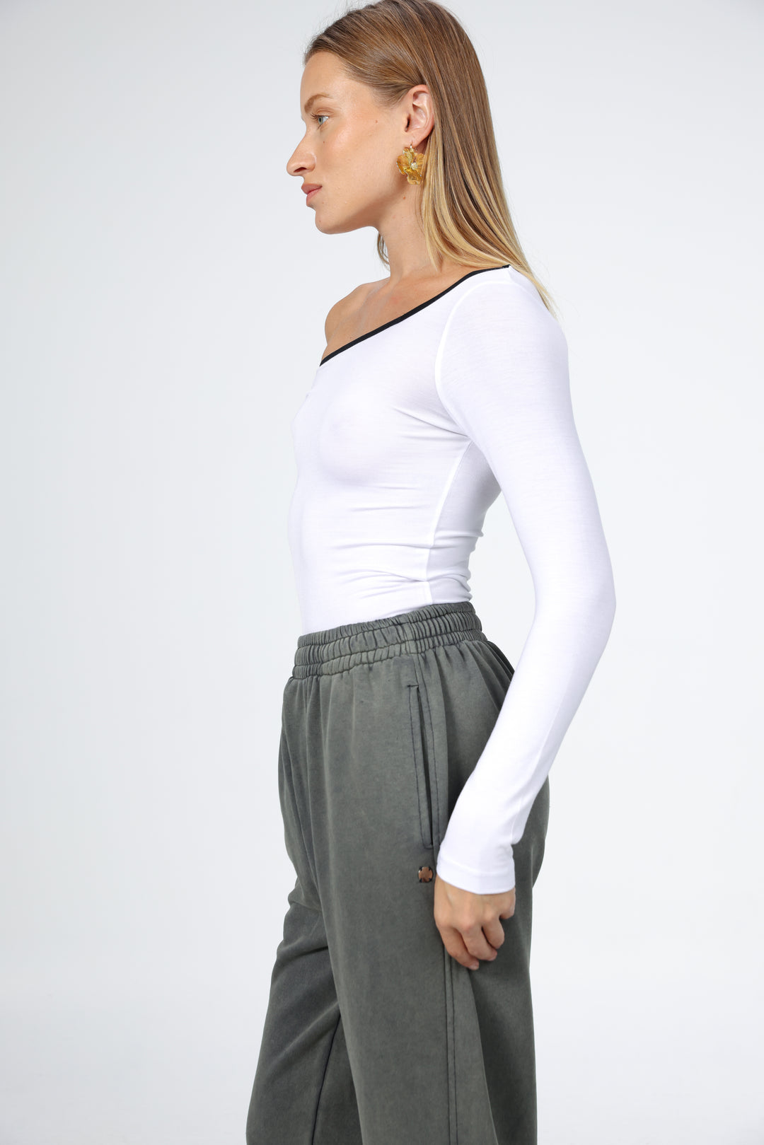 Temptation White Drop Shoulder Top