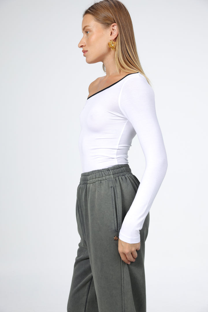 Temptation White Drop Shoulder Top