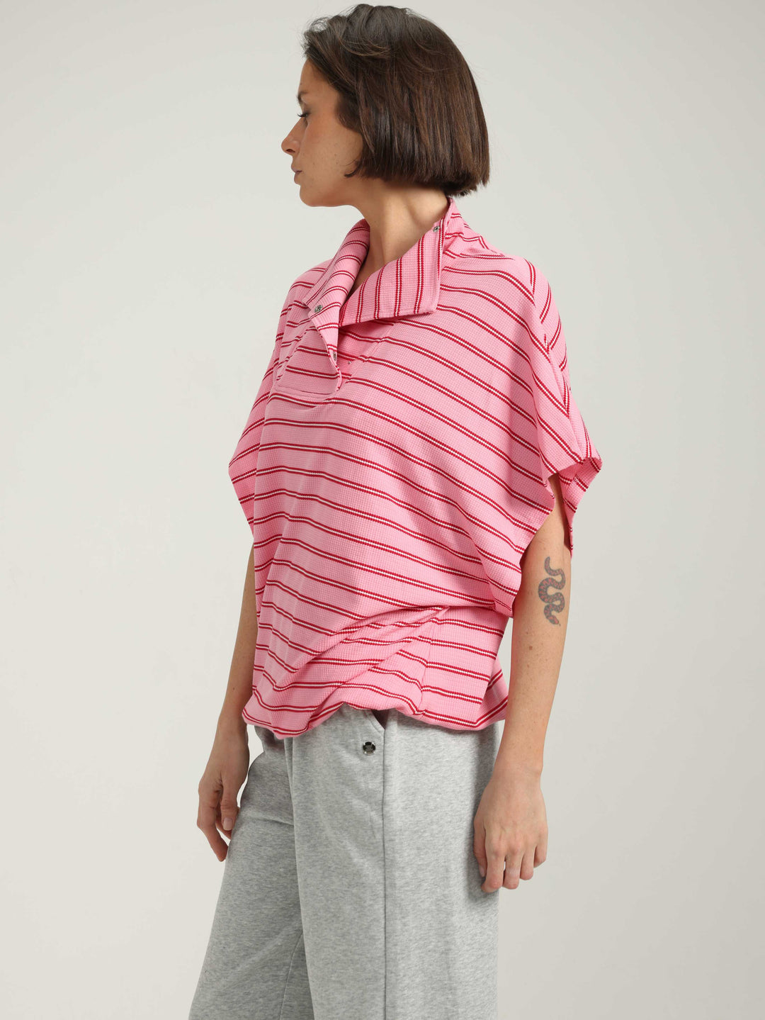 Must Pink Striped Polo