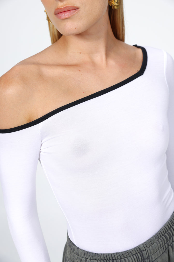 Temptation White Drop Shoulder Top