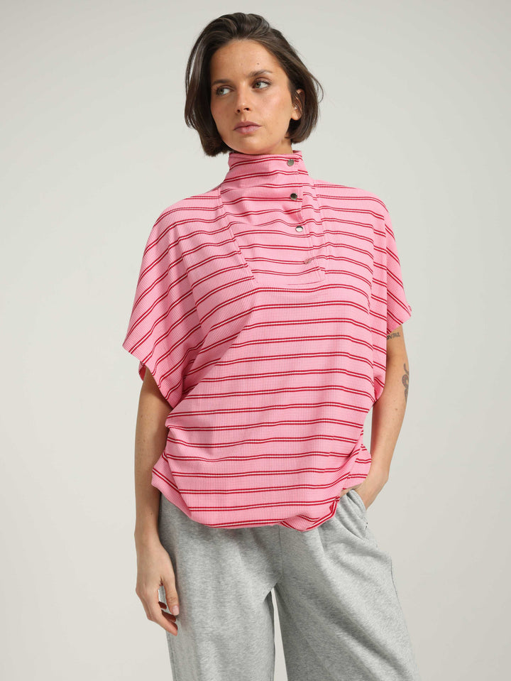 Must Pink Striped Polo