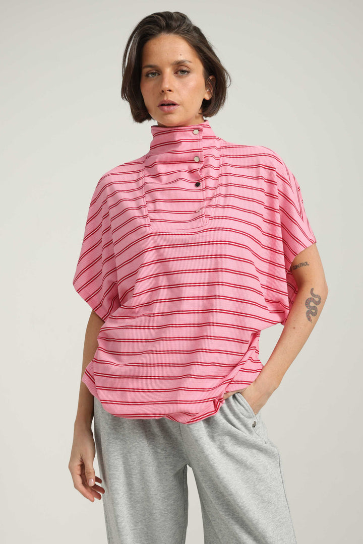 Must Pink Striped Polo