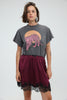 Peacock Wine Mini Skirt