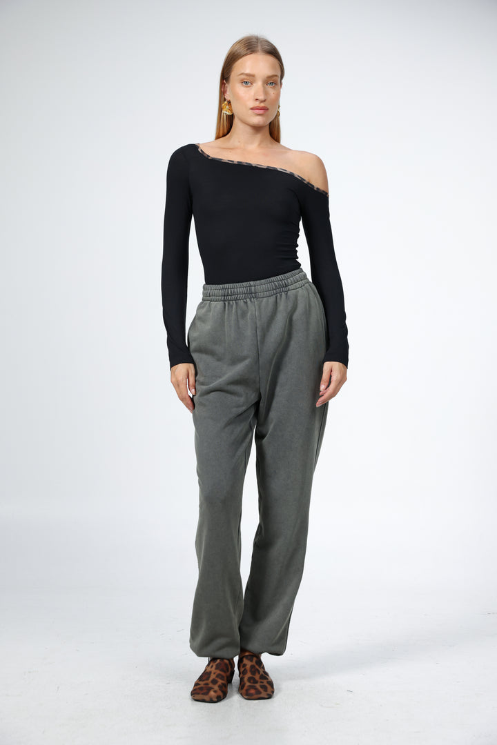 Temptation Black Drop Shoulder Top