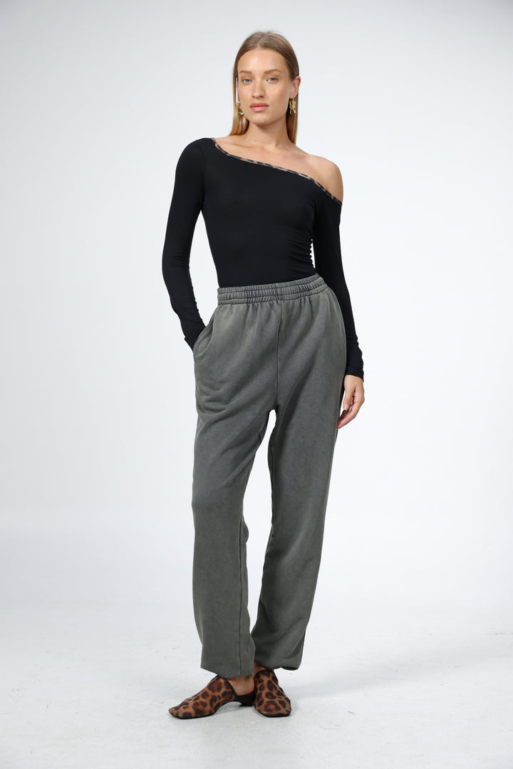Temptation Black Drop Shoulder Top