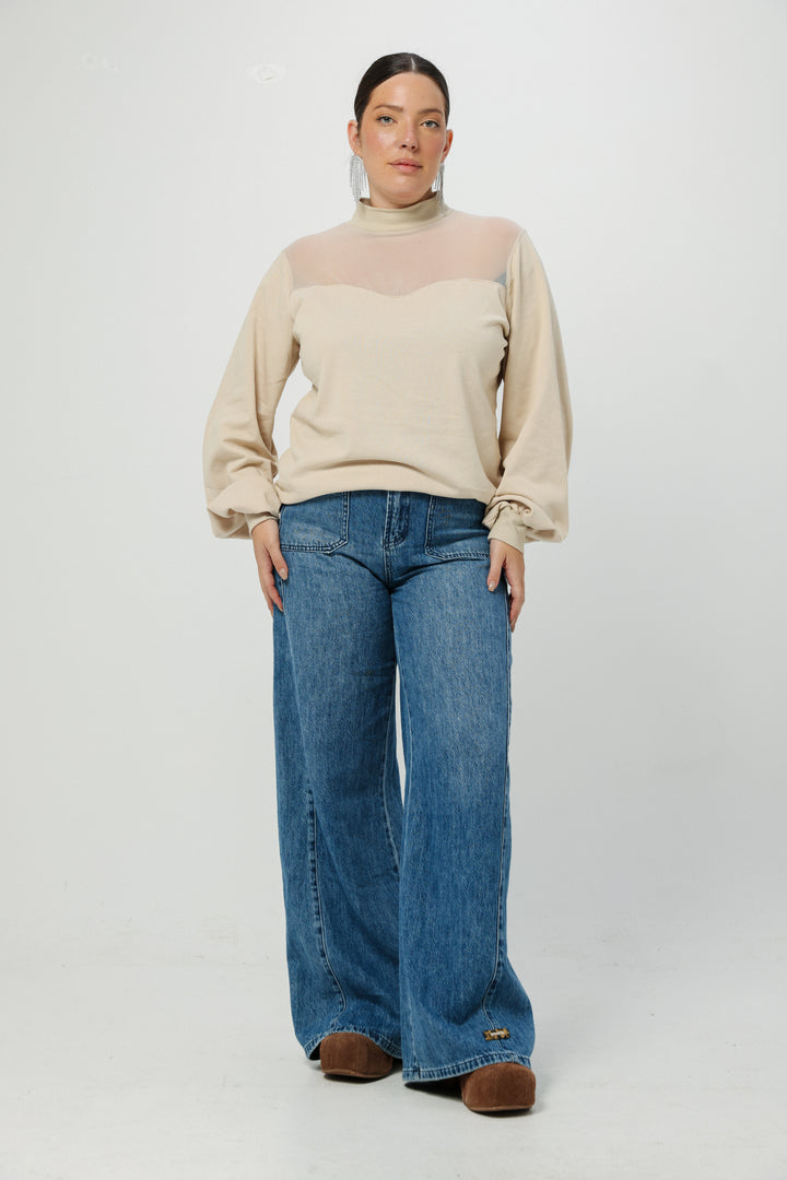 Outline Cream Sweatshirt