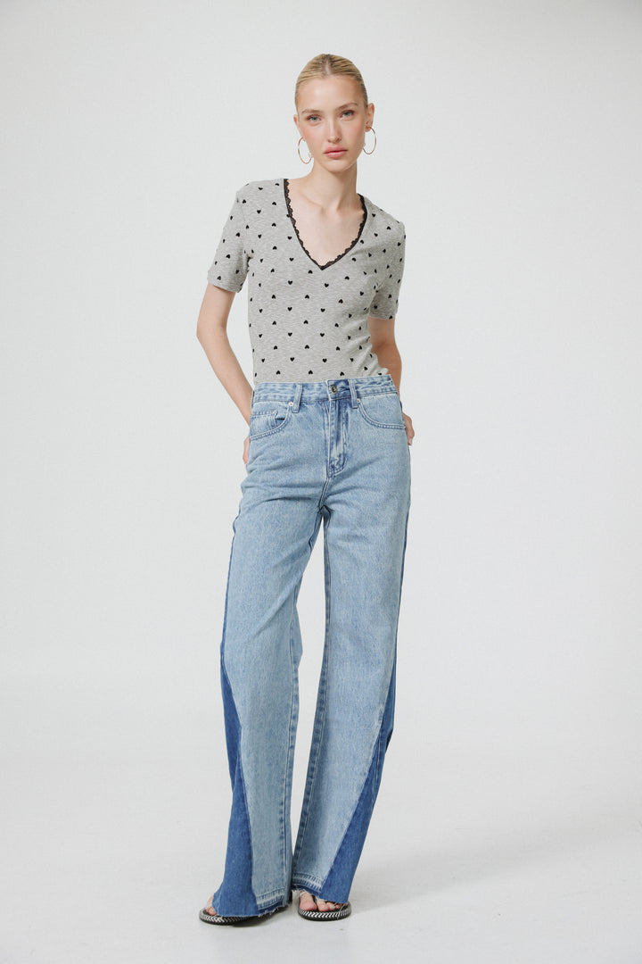 People Grey Bodysuit
