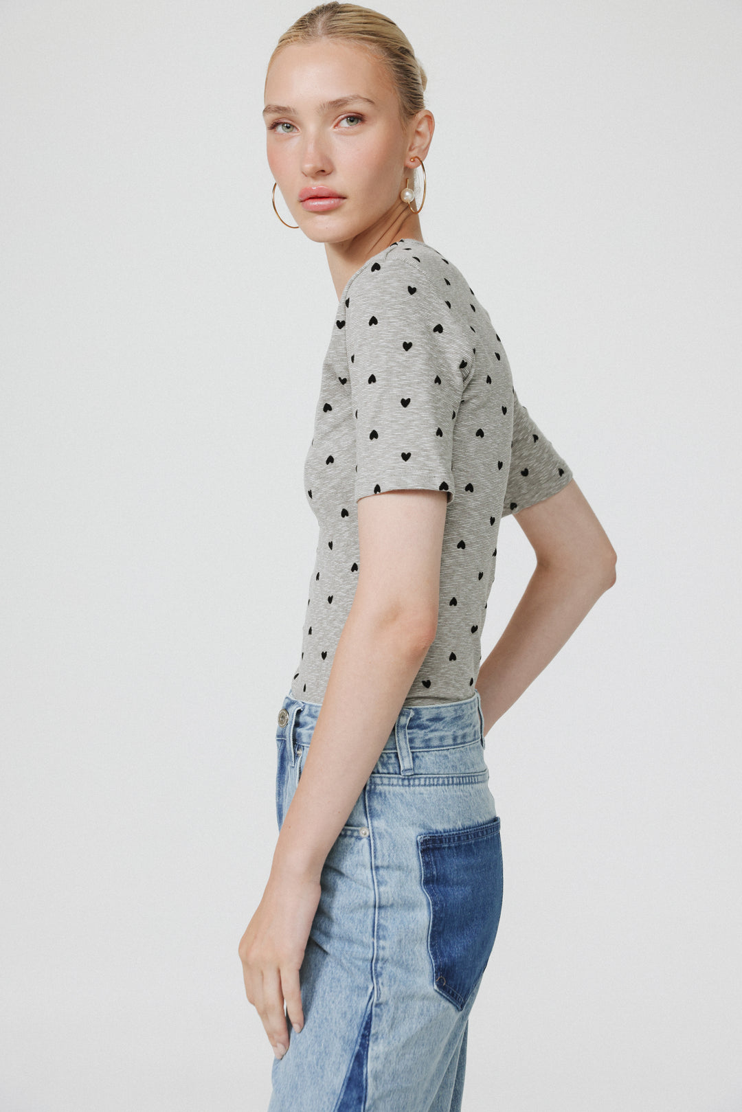 People Grey Bodysuit