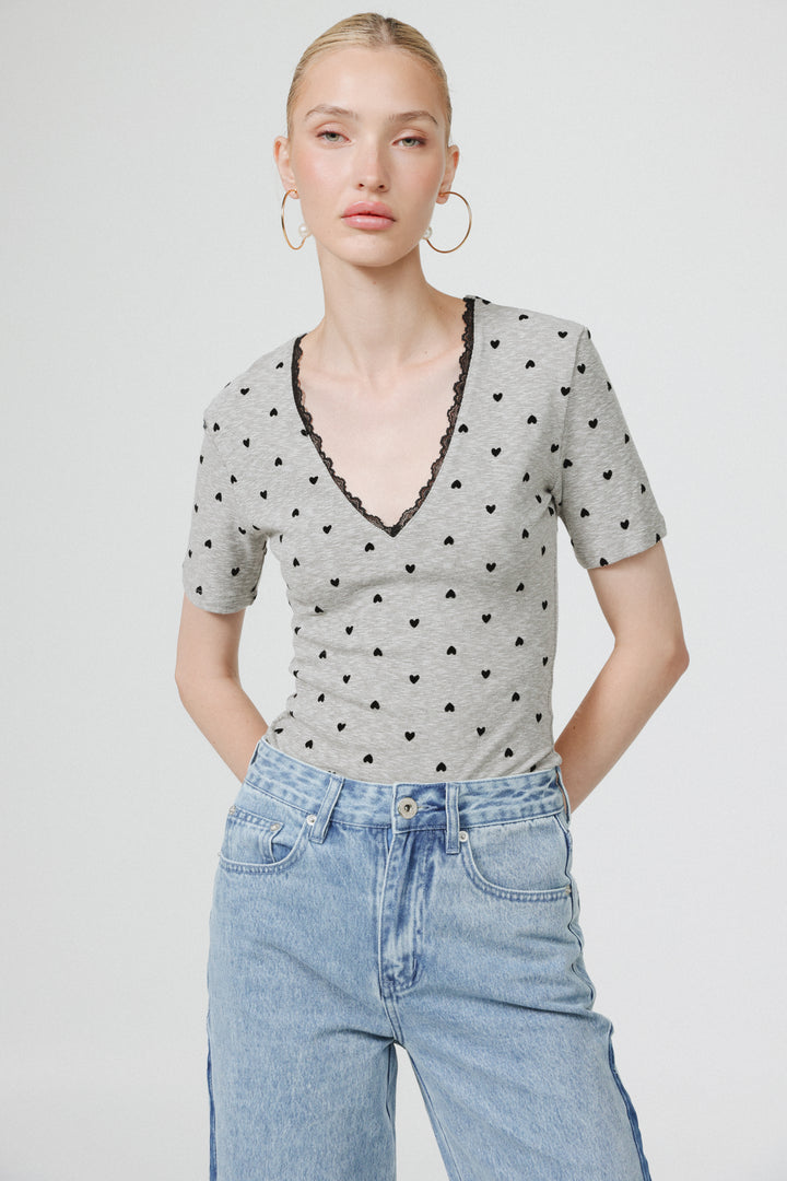 People Grey Bodysuit