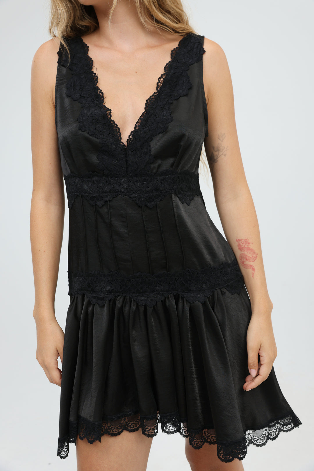 Satin Black Mini Dress
