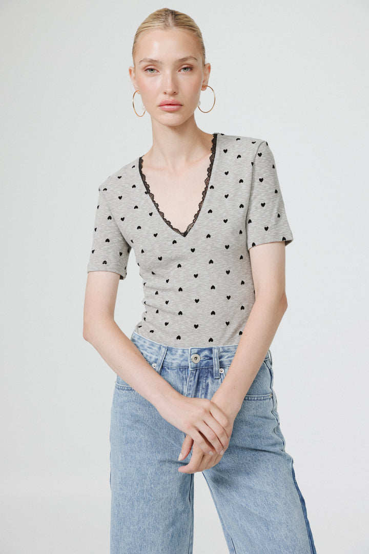 People Grey Bodysuit