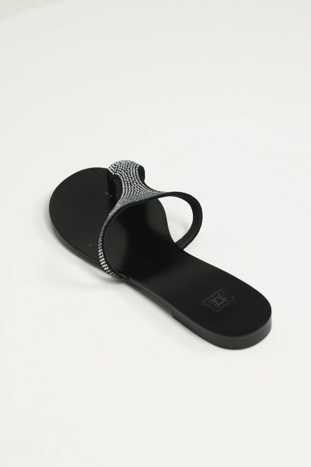 Rhinestone Black Sandals
