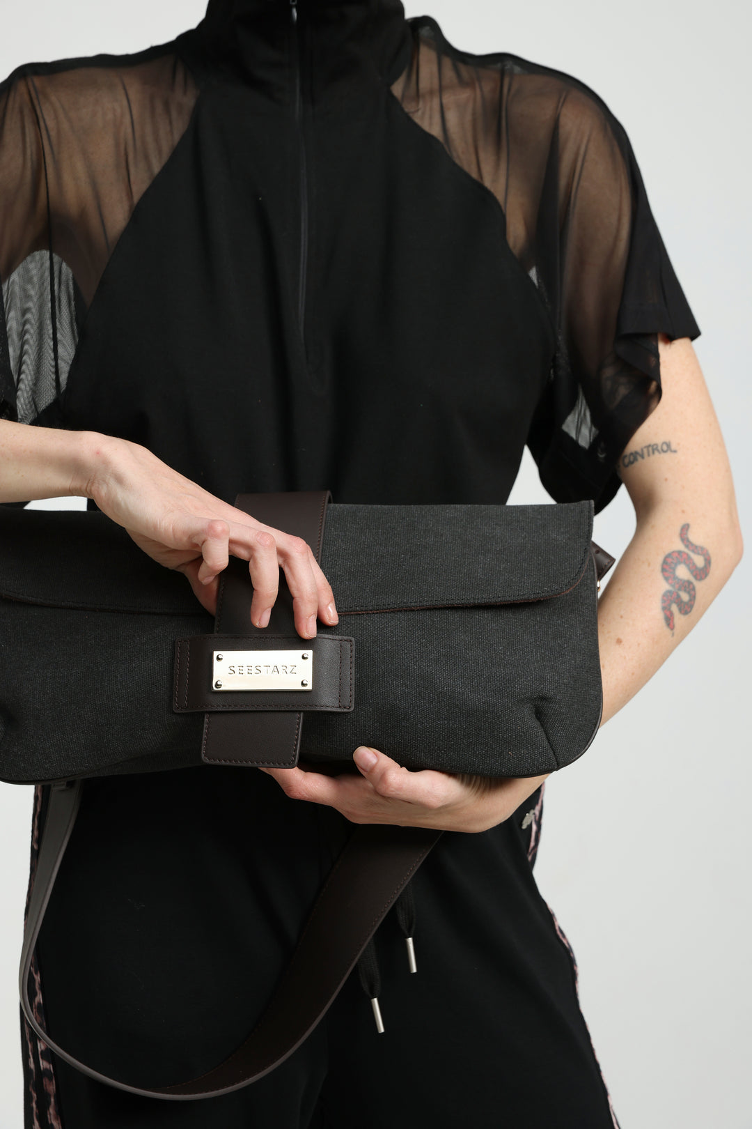 Arty Black Belt Bag