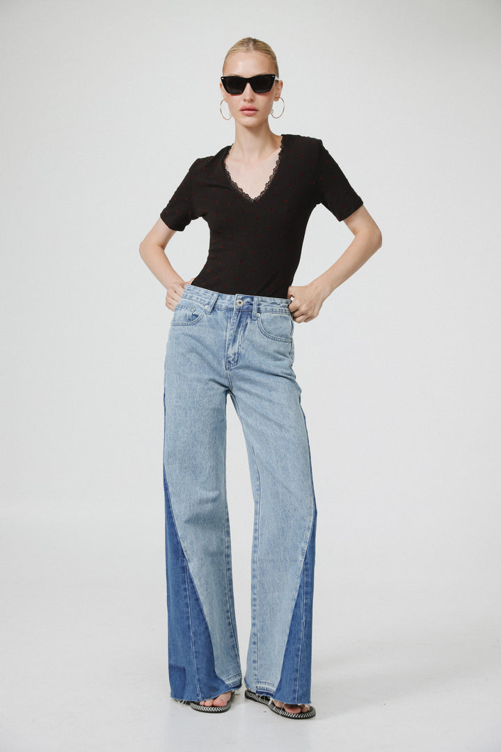 People Black Bodysuit