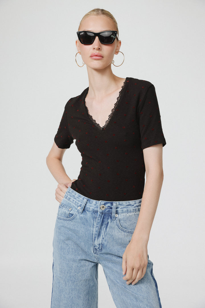 People Black Bodysuit