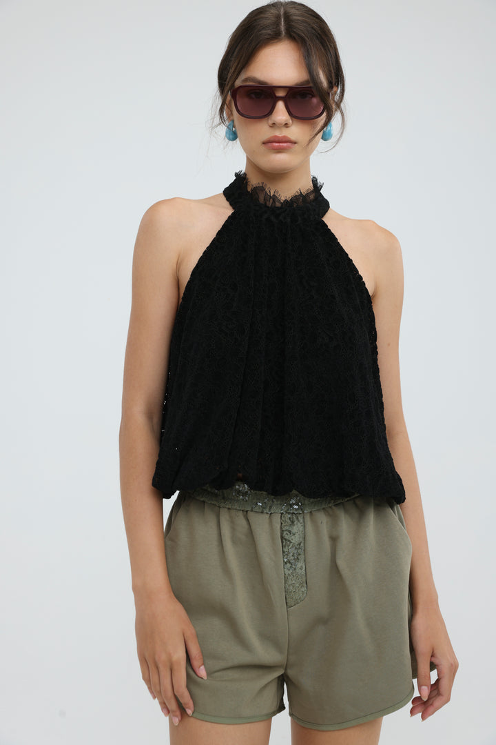 Echo Black Halter Tank