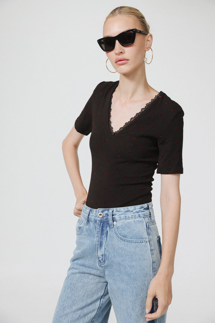 People Black Bodysuit