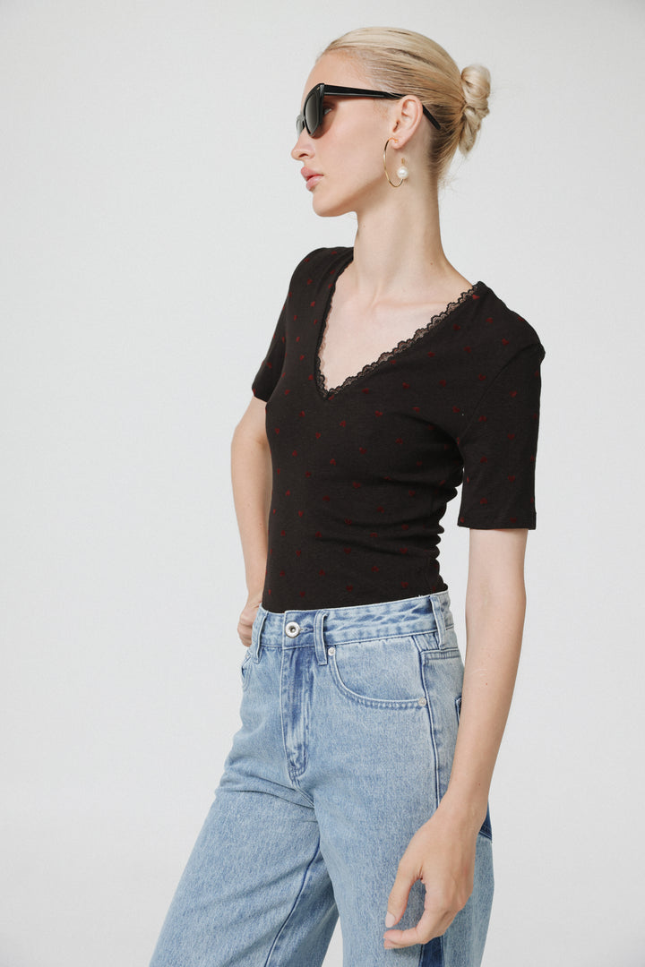 People Black Bodysuit